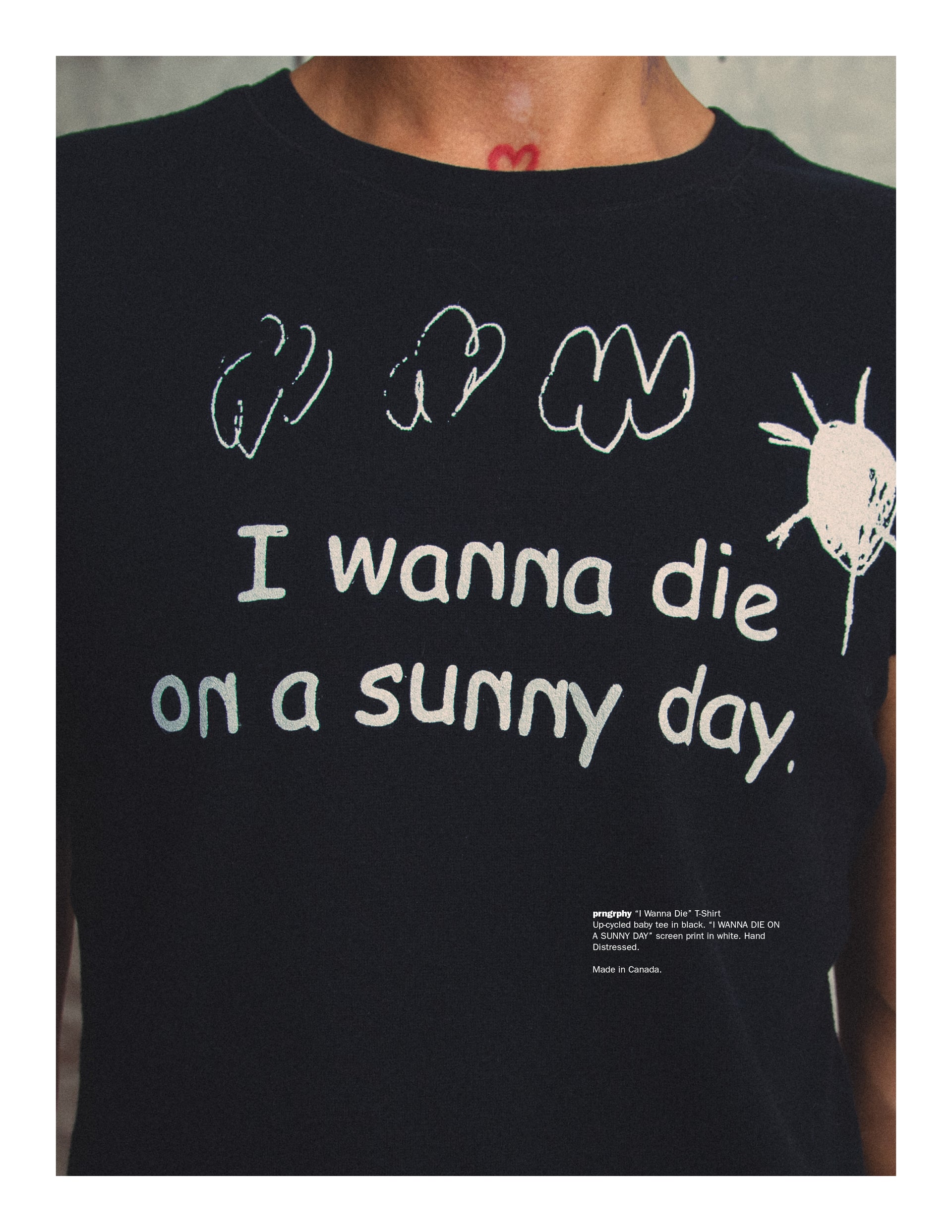 Prngrphy – “I Wanna Die” Pocket Tee M