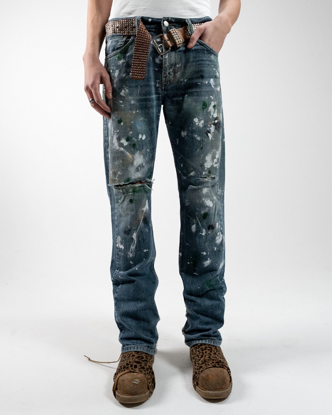 Prngrphy - Leopard Patch Denim 34