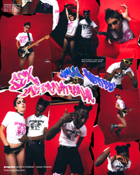 Club prngrphy Sex International Tee Shirts Pink & White Post Punk
