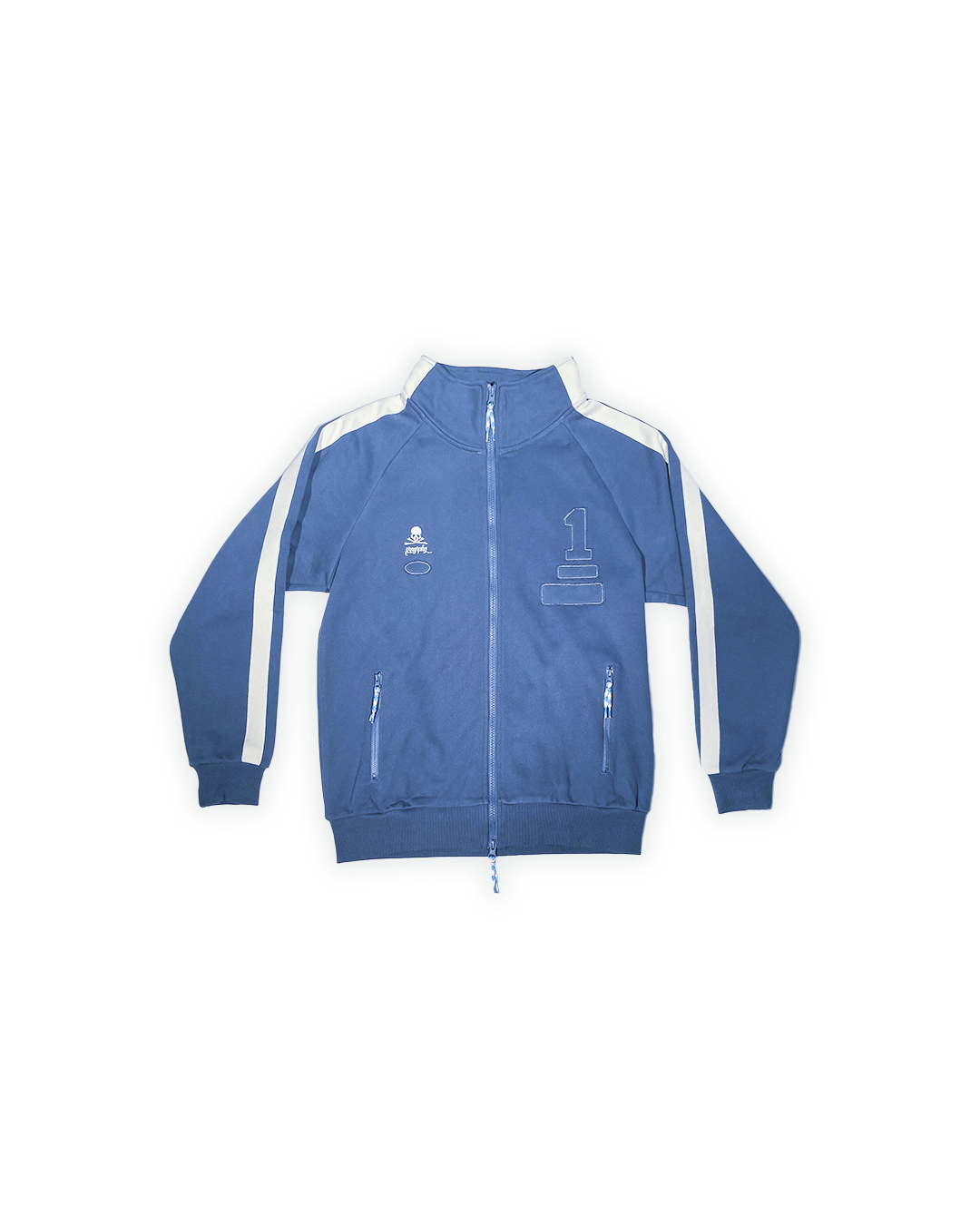 Blue Midnight Athletics Patched and Embroidered Track Jacket
