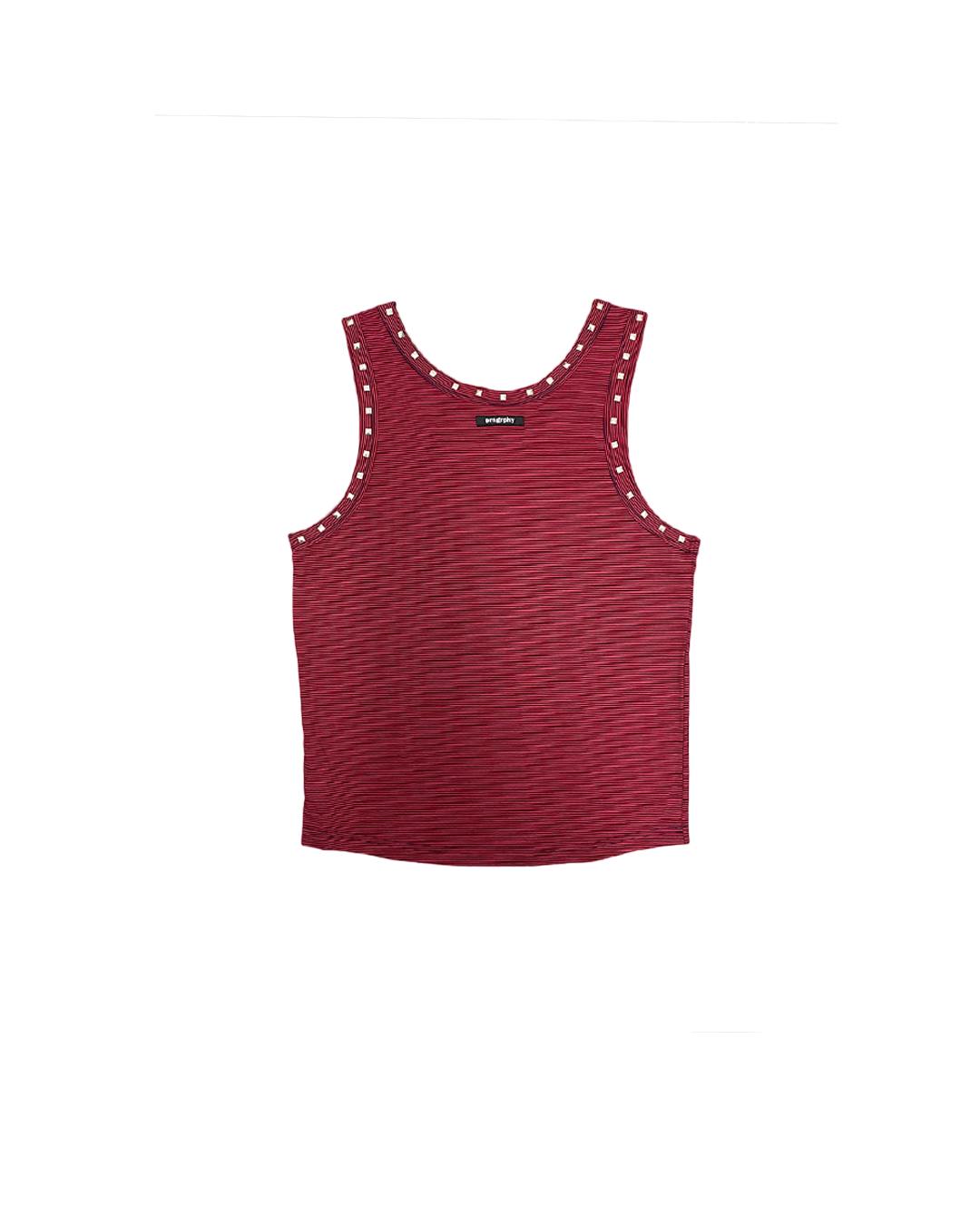 prngrphy - Red Striped Studded Tank Top.