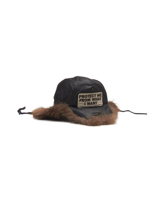 Prngrphy - Leather “PROTECT ME” Trapper Hat