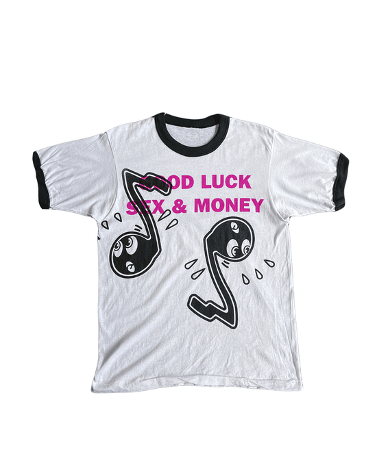 prngrphy Black 'GOOD LUCK, SEX AND MONEY' Ringer T-Shirt